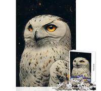 Puzzle da 1000 pezzi per adolescenti gufo delle nevi ritratto notturno giocattoli antistress regali di Babbo Natale segreto gioco rompicapo impegnativo da completare dimensioni 50x75cm
