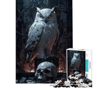 Puzzle da 1000 pezzi per adolescenti gufo guardiano notturno gioco per famiglie giocattolo avvincente per coltivare la pazienza regalo divertente difficile (dimensioni 38x52cm)