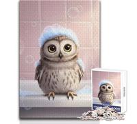 Puzzle da 1000 pezzi per adolescenti Gufo in un bagno di schiuma Giocattolo Gioco intellettuale Vacanza a casa Uccidere il tempo Regali di Babbo Natale segreto Dimensioni 38x52cm