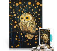 Puzzle da 1000 pezzi per adolescenti Gufo in una foresta stellata Allena il tuo cervello e le tue mani Decorazioni e regali unici per la casa 38x26cm