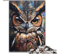 Puzzle da 1000 pezzi per adolescenti, gufo misterioso, adatti dai 14 anni in su, ideali come regalo per tutta la famiglia (dimensioni 50x75cm)