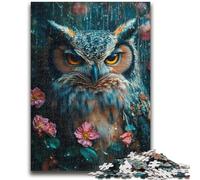 Puzzle da 1000 pezzi per adolescenti, gufo misterioso, difficile da completare ma divertente e umoristico, regalo di compleanno, regali, arte murale 26x38cm