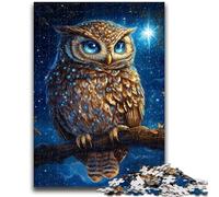 Puzzle da 1000 pezzi per adolescenti, gufo nel cielo notturno, puzzle per adolescenti, giocattolo educativo, giochi divertenti per famiglie, arredamento unico per la casa (50x75cm)