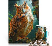 Puzzle da 1000 pezzi per adolescenti Gufo nella foresta pluviale tropicale Giochi Giocattoli Regalo Collezione di artisti, Belle arti 75x50cm