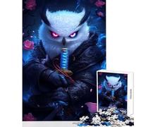 Puzzle da 1000 pezzi per adolescenti gufo samurai giocattolo educativo regalo per donne e uomini giochi rilassanti interazione genitore-figlio dimensioni 38x52cm