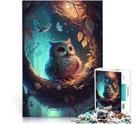 Puzzle da 1000 pezzi per adolescenti Gufo visione del mondo incantata Gioco a quiz Ogni pezzo è unico - Gioco divertente e stimolante per tutta la famiglia 38x26cm