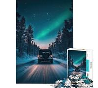 Puzzle da 1000 pezzi per adolescenti "Guida notturna sotto l'aurora boreale" difficile e stimolante decorazione per la casa gioco rompicapo adatto a persone dai 14 anni in su (50x75cm)