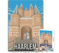 Puzzle da 1000 pezzi per adolescenti Haarlem City Gate Travel Art Gioco impegnativo Giocattoli Sfida difficile Regali di compleanno Dimensioni 38x52cm