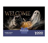 Puzzle Da 1000 Pezzi Per Adolescenti Halloween Cat Ghost Pumpkin Puzzle Per Adulti Giochi Per Famiglie Migliorano La Memoria Giochi Stimolanti Regali 70x50cm/1000pcs