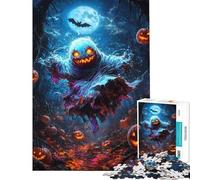 Puzzle da 1000 pezzi per adolescenti Halloween fantasma nella foresta puzzle per adulti giocattolo fai da te ideale per passare il tempo in casa regalo per amici e familiari (dimensioni 38x26cm)