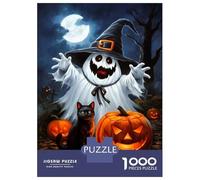 Puzzle Da 1000 Pezzi Per Adolescenti Halloween Ghost with Jack-o-Lantern Puzzle Per Adulti Giocattolo Decorazione Da Parete Decorazione Per La Casa Regali Antistress 38x26cm/1000pcs
