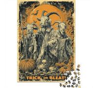 Puzzle Da 1000 Pezzi Per Adolescenti Halloween Goat Poster Art Print Puzzle Antistress Giocattoli Regalo Per Donne È Ideale Come Regalo 70x50cm/1000pcs
