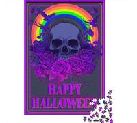 Puzzle Da 1000 Pezzi Per Adolescenti Halloween Skull Rainbow Poster Puzzle Per Adulti Giochi Rilassanti Decorazione Per La Casa Gioco Stimolante Regali 70x50cm/1000pcs