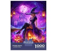 Puzzle Da 1000 Pezzi Per Adolescenti Halloween Witch on Pumpkins Puzzle Per Adulti Giochi Rilassanti Ma Divertenti E Spiritosi Regali Di Natale E Compleanno 70x50cm/1000pcs