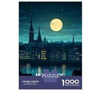 Puzzle Da 1000 Pezzi Per Adolescenti Hamburg Germany Night Skyline Illustration Puzzle Per Adulti Giochi Per Famiglie Un'opera D'arte Regali Unici Per Compleanno E Natale 70x50cm/1000pcs