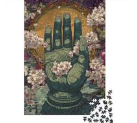 Puzzle Da 1000 Pezzi Per Adolescenti Hand of Buddha with Cherry Blossoms Puzzle Per Adolescenti Giocattoli Fai Da Te Analisi E Logica Per Compleanno, Natale 38x26cm/1000pcs