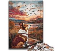 Puzzle da 1000 pezzi per adolescenti Happy Corgi per bambini dai 14 anni in su, sfida educativa, attività divertenti a casa, regali di compleanno, regali di viaggio 50x75cm