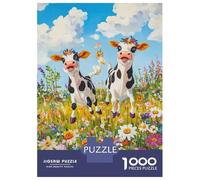 Puzzle Da 1000 Pezzi Per Adolescenti Happy Cows in A Meadow Puzzle Per Adulti Giochi Rilassanti Taglio Di Precisione Regali Unici Per Compleanni E Occasioni Speciali 38x26cm/1000pcs