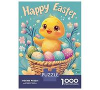 Puzzle Da 1000 Pezzi Per Adolescenti Happy Easter Chick with Eggs Puzzle Per Adulti Giochi Per Famiglie Decorazione Perfetta Regali Unici Per Compleanno E Natale 70x50cm/1000pcs
