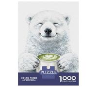 Puzzle Da 1000 Pezzi Per Adolescenti Happy Polar Bear with Matcha Latte Puzzle Per Adolescenti Gioco Pratico Migliora La Memoria Regali Per Amici E Familiari 52x38cm/1000pcs