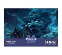Puzzle Da 1000 Pezzi Per Adolescenti Haunted House Halloween Decorations Puzzle Per Adulti Gioco Pratico Ma Divertente E Umoristico Sfida Educativa 70x50cm/1000pcs