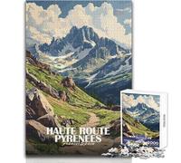 Puzzle da 1000 pezzi per adolescenti Haute Route Pirenei Paesaggio Arte Rompicapo Giochi per famiglie Taglio di precisione Regalo di compleanno Dimensioni 38x26cm
