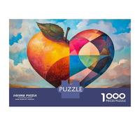 Puzzle Da 1000 Pezzi Per Adolescenti Heart-Shaped Apple Painting Puzzle Per Adolescenti Gioco Per Famiglie Migliora La Memoria Regali Unici Per Compleanno E Natale 38x26cm/1000pcs