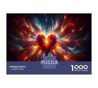Puzzle Da 1000 Pezzi Per Adolescenti Heart Shaped Fire Art Print Puzzle Per Adulti Gioco Pratico Decorazione Da Parete Offerta Come Regalo Per Tutta La Famiglia 38x26cm/1000pcs