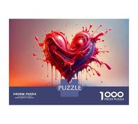 Puzzle Da 1000 Pezzi Per Adolescenti Heart-Shaped Paint Splash Art Puzzle Per Adolescenti Gioco Rompicapo Regali Per Donne Attività Divertenti A Casa 52x38cm/1000pcs
