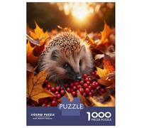 Puzzle Da 1000 Pezzi Per Adolescenti Hedgehog in Autumn Leaves Puzzle Per Adulti Giochi Rilassanti Regali Per Donne Interazione Genitore-figlio 70x50cm/1000pcs