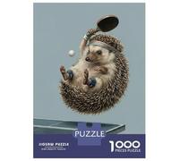 Puzzle Da 1000 Pezzi Per Adolescenti Hedgehog Playing Table Tennis Illustration Puzzle Per Adulti Giochi Per Famiglie Regali Per Donne Aiuta L'esercizio Del Cervello 70x50cm/1000pcs