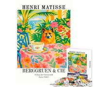 Puzzle da 1000 pezzi per adolescenti Henri Matisse Cane e caffè Dipinto Giocattolo educativo Ottimi regali e giocattoli Giochi rilassanti Attività divertenti a casa Dimensioni 38x26cm