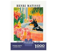 Puzzle Da 1000 Pezzi Per Adolescenti Henri Matisse Dog in Bathtub Art Puzzle Per Adolescenti Giochi Rilassanti Migliora La Memoria Regali Per Amici E Familiari 52x38cm/1000pcs