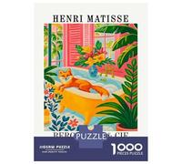 Puzzle Da 1000 Pezzi Per Adolescenti Henri Matisse Fox in Bathtub Art Print Puzzle Per Adolescenti Giochi Rilassanti Migliora La Memoria Regali Per Amici E Familiari 38x26cm/1000pcs