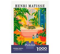 Puzzle Da 1000 Pezzi Per Adolescenti Henri Matisse Style Cat in Bathtub Puzzle Gioco Per Famiglie Regali Per Donne Divertimento A Casa Attività, 38x26cm/1000pcs