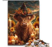 Puzzle da 1000 pezzi per adolescenti Highland Cow, antistress Staycation Kill Time Enhance Love between Couples 38 x 52 cm