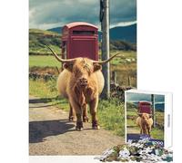 Puzzle da 1000 pezzi per adolescenti Highland Cow Isle of Mull Giocattolo Decorazione da parete Regali per donne e uomini per gioco educativo Migliora l'amore tra coppie Dimensioni 38x52cm