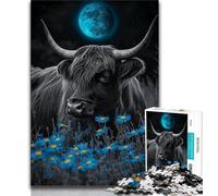 Puzzle da 1000 pezzi per adolescenti Highland Cow Under The Moon puzzle da 1000 pezzi per adolescenti Relax Games è ideale come regalo per tutta la famiglia (50x75cm)