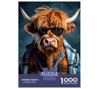 Puzzle Da 1000 Pezzi Per Adolescenti Hipster Highland Cow Puzzle Per Adulti Giochi Rilassanti Migliorano La Memoria Regali Antistress 38x26cm/1000pcs