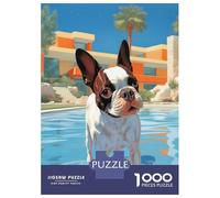 Puzzle Da 1000 Pezzi Per Adolescenti Hollywood Boston Terrier Puzzle Per Adulti Gioco Pratico Decorazione Murale Regali Per Amici E Familiari 38x26cm/1000pcs