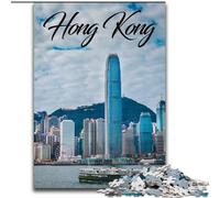 Puzzle da 1000 pezzi per adolescenti Hong Kong per 14+ Gioco di sfida unico Giochi per famiglie Regali di compleanno di Natale (38x26cm) 1000 pezzi