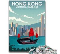 Puzzle da 1000 pezzi per adolescenti, Hong Kong Victoria Harbour, puzzle per adolescenti, gioco stimolante, ideale come regalo per tutta la famiglia (50x75cm)