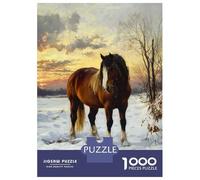 Puzzle Da 1000 Pezzi Per Adolescenti Horse in Winter Landscape Puzzle Per Adolescenti Gioco Rompicapo Regali Per Donne Attività Divertenti A Casa 70x50cm/1000pcs