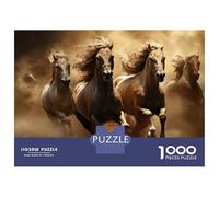 Puzzle Da 1000 Pezzi Per Adolescenti Horses Running Wild in Dust Storm Puzzle Per Adulti Giochi Rilassanti Decorazione Per La Casa Per Compleanno, Natale 38x26cm/1000pcs