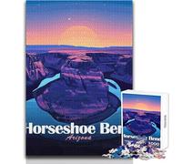Puzzle da 1000 pezzi per adolescenti, Horseshoe Bend, Arizona, illustrazione del paesaggio, gioco educativo per famiglie, migliora la memoria, regali di compleanno, dimensioni 50x75cm