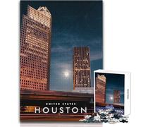 Puzzle da 1000 pezzi per adolescenti Houston Texas City Family Fun & Game Night Analisi e logica Regalo di compleanno Dimensioni 38x26cm