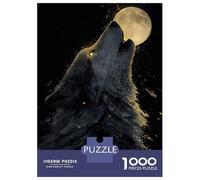 Puzzle Da 1000 Pezzi Per Adolescenti Howling Wolf at The Moon Puzzle Per Adulti Gioco Pratico Regali Per Donne Per Compleanno, Natale 52x38cm/1000pcs
