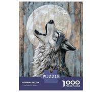 Puzzle Da 1000 Pezzi Per Adolescenti Howling Wolf Under The Moon Art Minimal Wild Animal Print Puzzle Per Adulti Giochi Per Famiglie Decorazione Perfetta Regali Unici Per Compleanno E Natale 52x38cm/