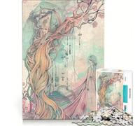 Puzzle da 1000 pezzi per adolescenti "I Capelli Lunghi" gioco educativo allena la mente e le mani collezione d'artista belle arti 38x52cm