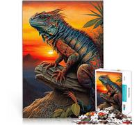 Puzzle da 1000 pezzi per adolescenti Iguana al tramonto Giocattolo educativo intellettuale decomprimente Adatto per la decorazione del desktop 75x50cm